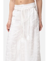 AMOSA Pantaloni donna sangallo bianco