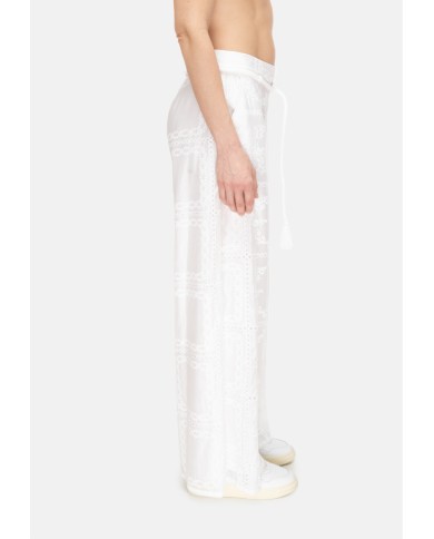 AMOSA Pantaloni donna sangallo bianco