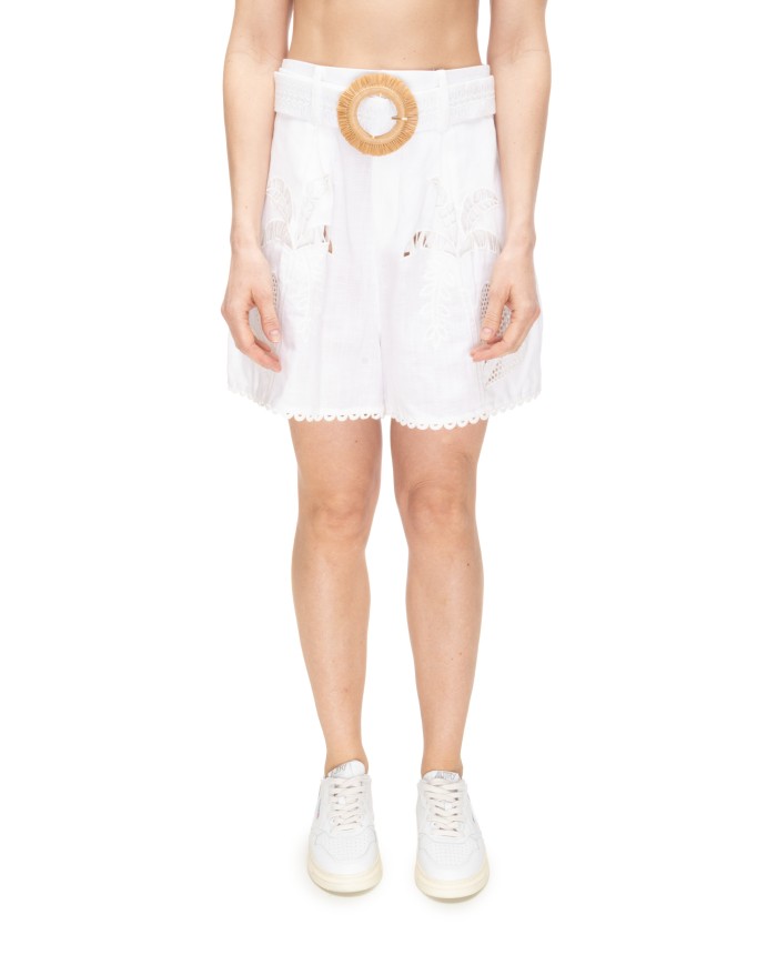 AMOSA Shorts donna con cintura Bianco