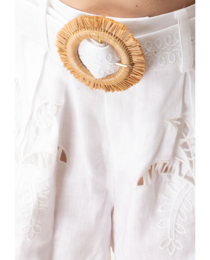 AMOSA Shorts donna con cintura Bianco