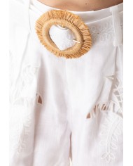 AMOSA Shorts donna con cintura Bianco