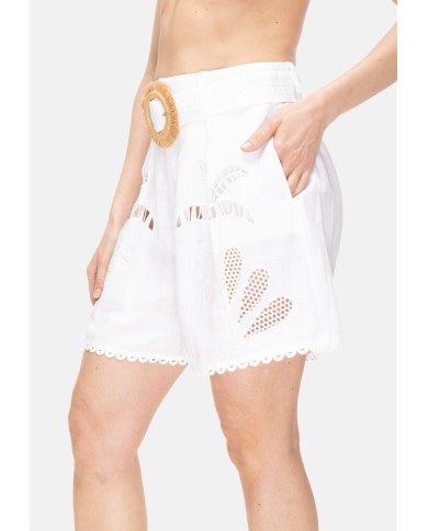 AMOSA Shorts donna con cintura Bianco