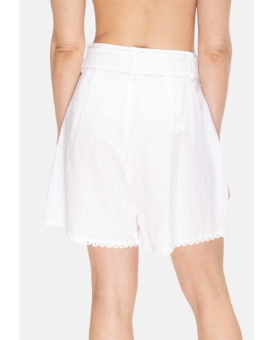 AMOSA Shorts donna con cintura Bianco
