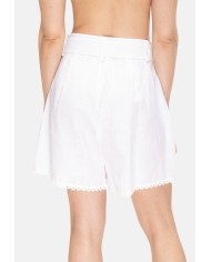 AMOSA Shorts donna con cintura Bianco