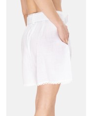 AMOSA Shorts donna con cintura Bianco