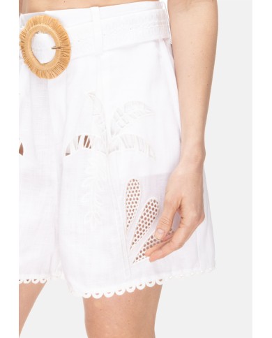 AMOSA Shorts donna con cintura Bianco