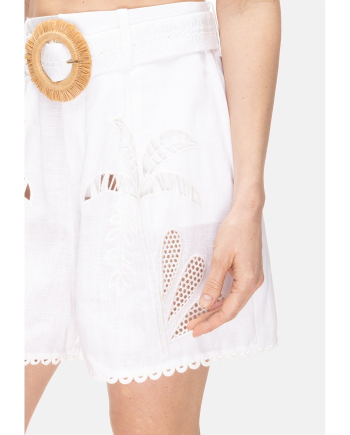 AMOSA Shorts donna con cintura Bianco