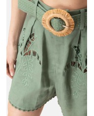 AMOSA Shorts donna con cintura Verde