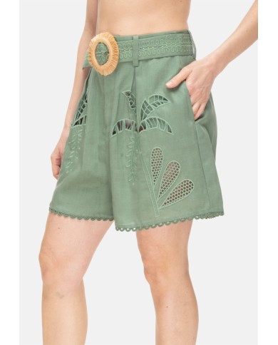 AMOSA Shorts donna con cintura Verde