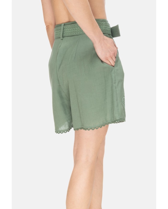 AMOSA Shorts donna con cintura Verde