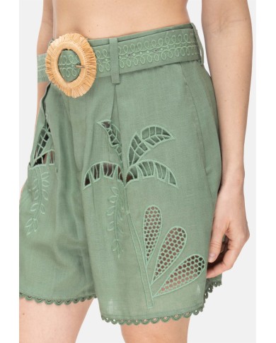 AMOSA Shorts donna con cintura Verde