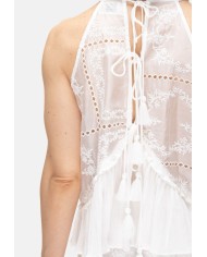 AMOSA Top donna sangallo bianco