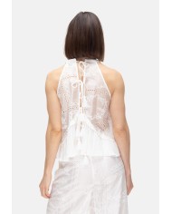 AMOSA Top donna sangallo bianco