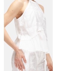 AMOSA Top donna sangallo bianco