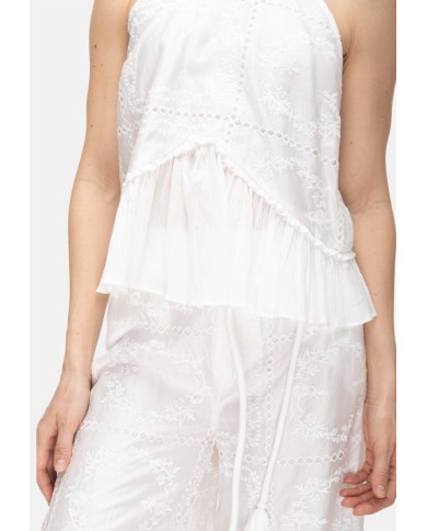 AMOSA Top donna sangallo bianco