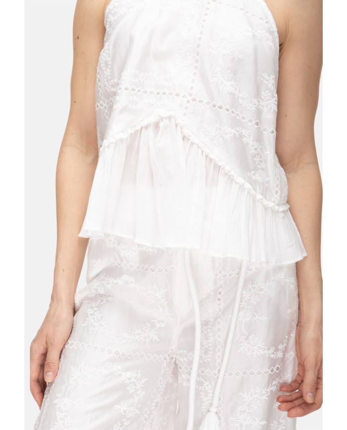 AMOSA Top donna sangallo bianco