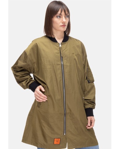 BOMBERS Giubbino lungo donna Verde