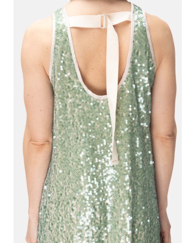 8PM Abito corto donna paillettes verde