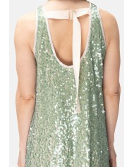 8PM Abito corto donna paillettes verde