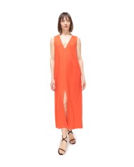 8PM Abito lungo donna con spacco Papavero