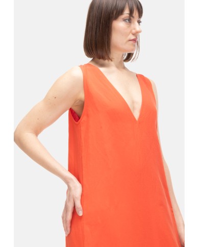 8PM Abito lungo donna con spacco Papavero