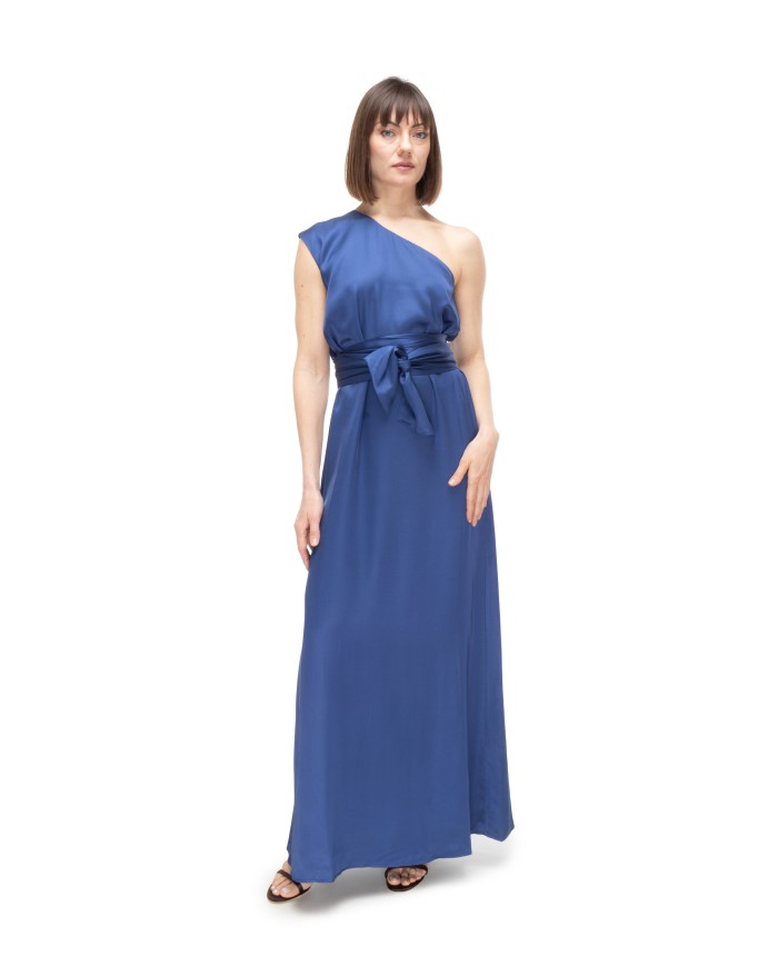 8PM Abito lungo donna monospalla blu