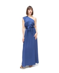 8PM Abito lungo donna monospalla blu