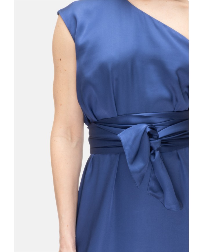 8PM Abito lungo donna monospalla blu