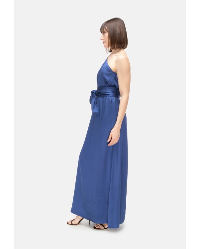 8PM Abito lungo donna monospalla blu
