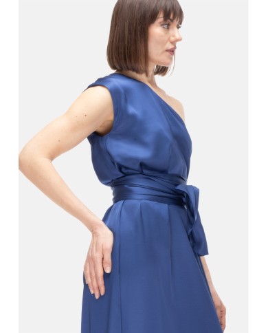 8PM Abito lungo donna monospalla blu