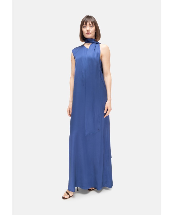 8PM Abito lungo donna monospalla blu