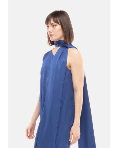 8PM Abito lungo donna monospalla blu