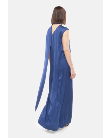 8PM Abito lungo donna monospalla blu