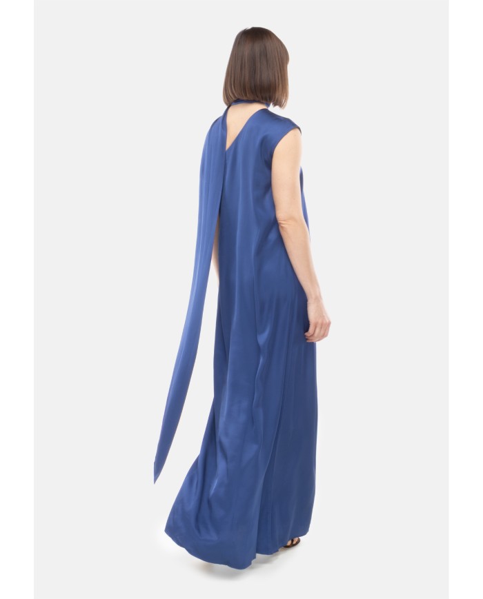 8PM Abito lungo donna monospalla blu