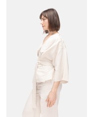 8PM Camicia kimono donna con cintura Avorio
