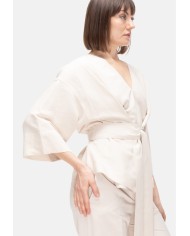 8PM Camicia kimono donna con cintura Avorio