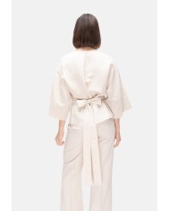 8PM Camicia kimono donna con cintura Avorio