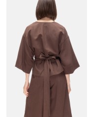 8PM Camicia kimono donna con cintura marrone