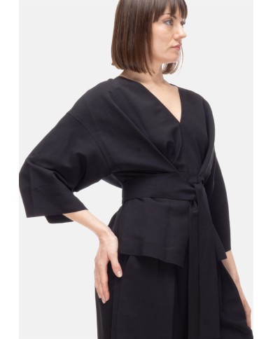 8PM Camicia kimono donna con cintura Nera