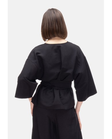 8PM Camicia kimono donna con cintura Nera