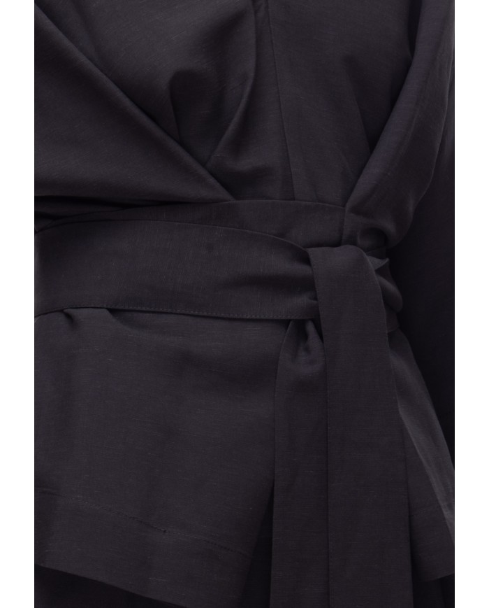 8PM Camicia kimono donna con cintura Nera