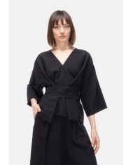 8PM Camicia kimono donna con cintura Nera