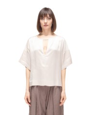8PM Camicia donna scollo V Avorio