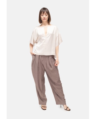 8PM Camicia donna scollo V Avorio