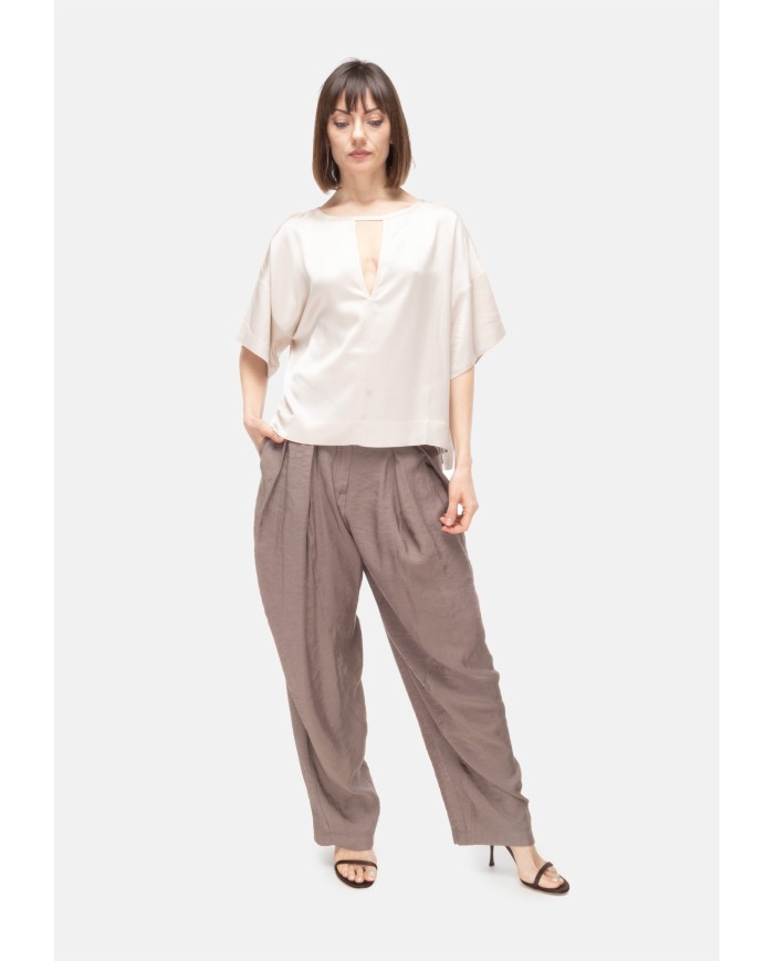 8PM Camicia donna scollo V Avorio