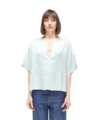 8PM Camicia donna scollo V verde acqua
