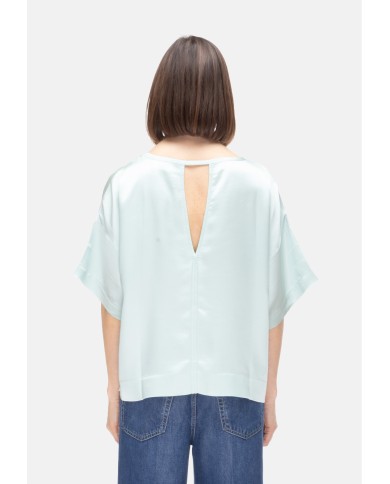 8PM Camicia donna scollo V verde acqua