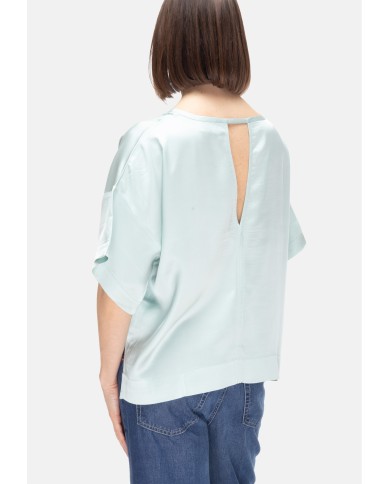 8PM Camicia donna scollo V verde acqua