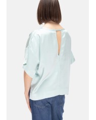 8PM Camicia donna scollo V verde acqua
