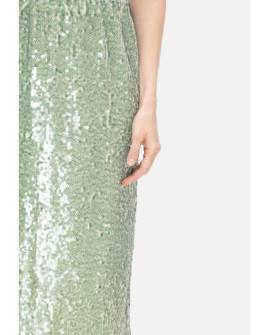8PM Gonna midi paillettes verde